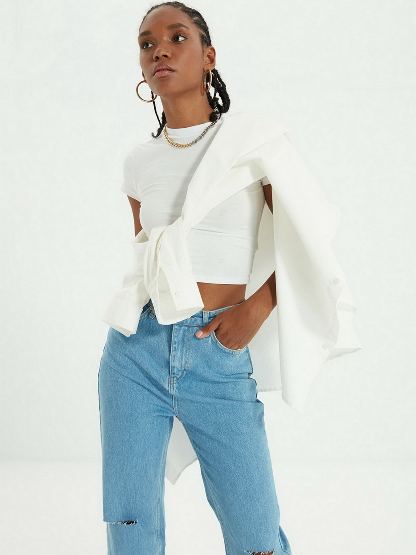 Широкі джинси Trendyol Wide Leg модель TWOAW22JE0251/Mavi Фото