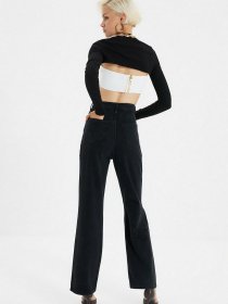 Широкі джинси Trendyol Wide Leg модель TWOAW22JE0251/Siyah Фото
