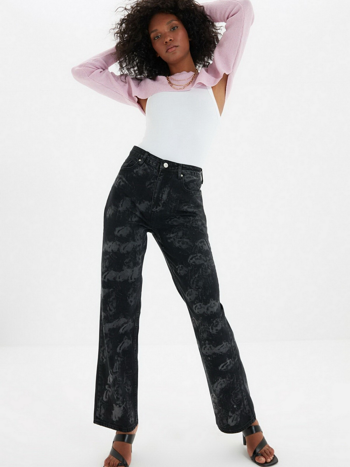 Прямі джинси Trendyol Wide Leg модель TWOAW22JE0274/Siyah Фото