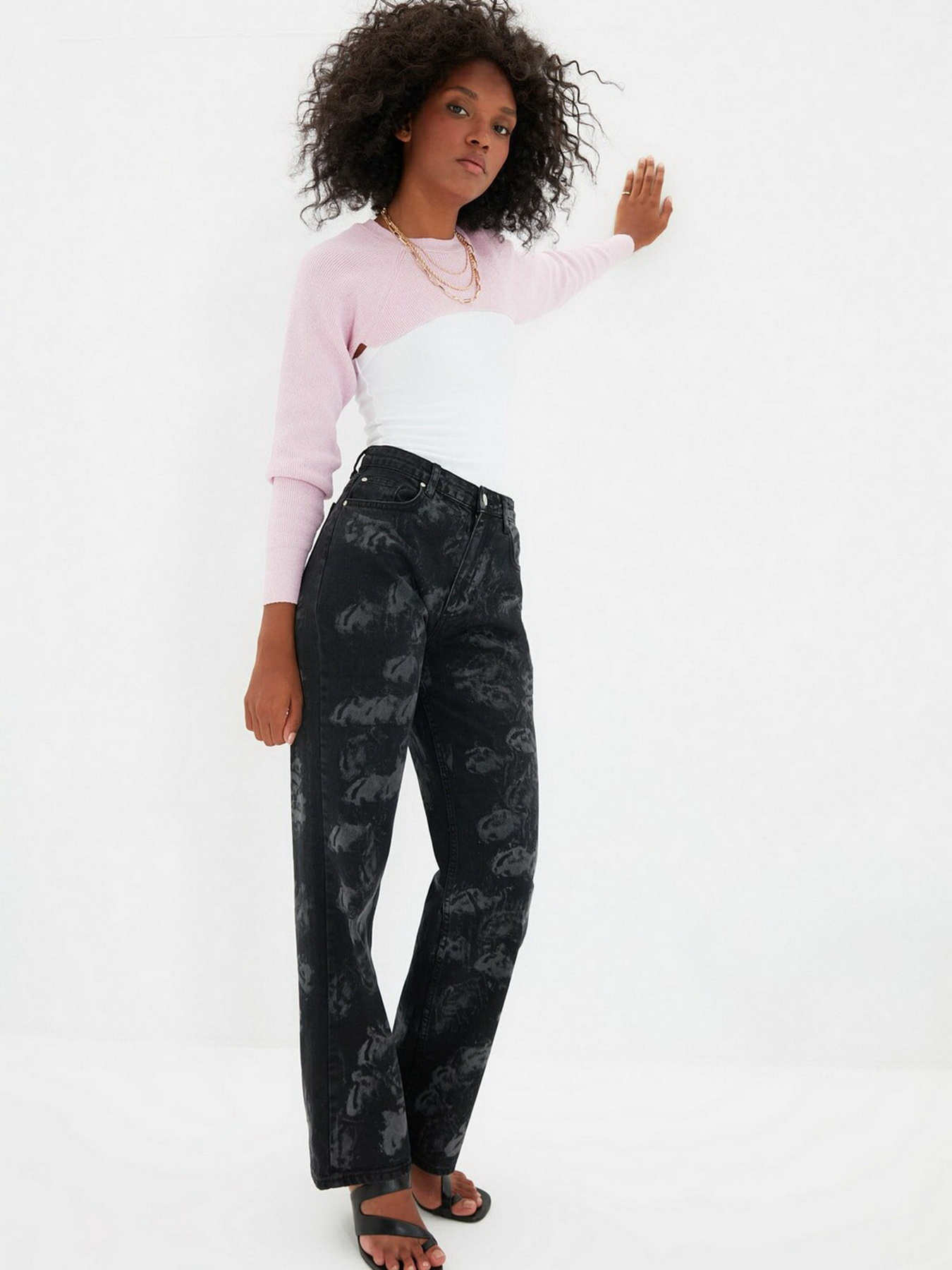 Прямі джинси Trendyol Wide Leg модель TWOAW22JE0274/Siyah Фото