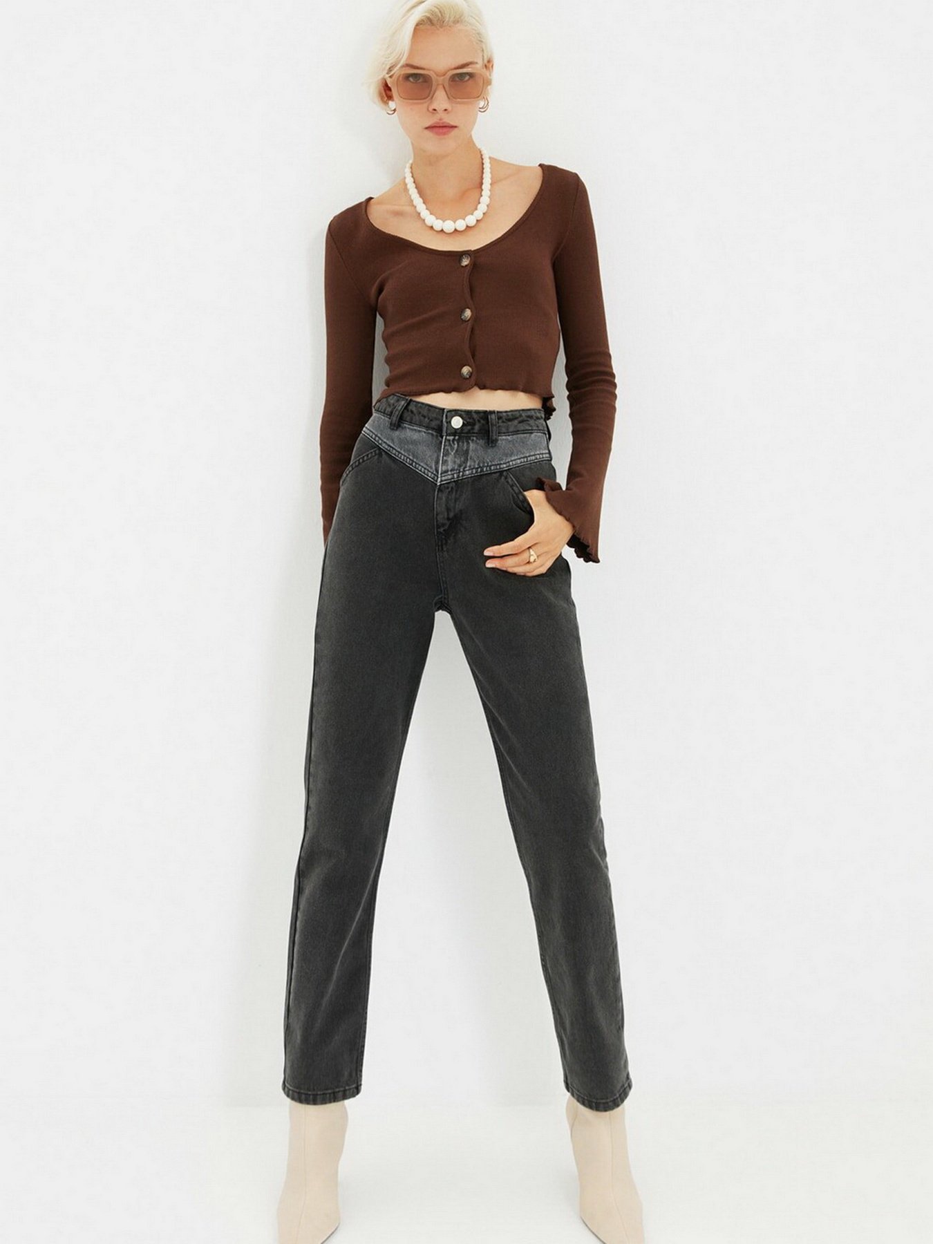 Прямі джинси Trendyol Bootcut модель TWOAW22JE0422/Antrasit Фото