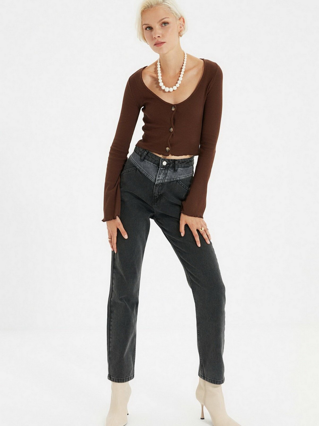 Прямі джинси Trendyol Bootcut модель TWOAW22JE0422/Antrasit Фото