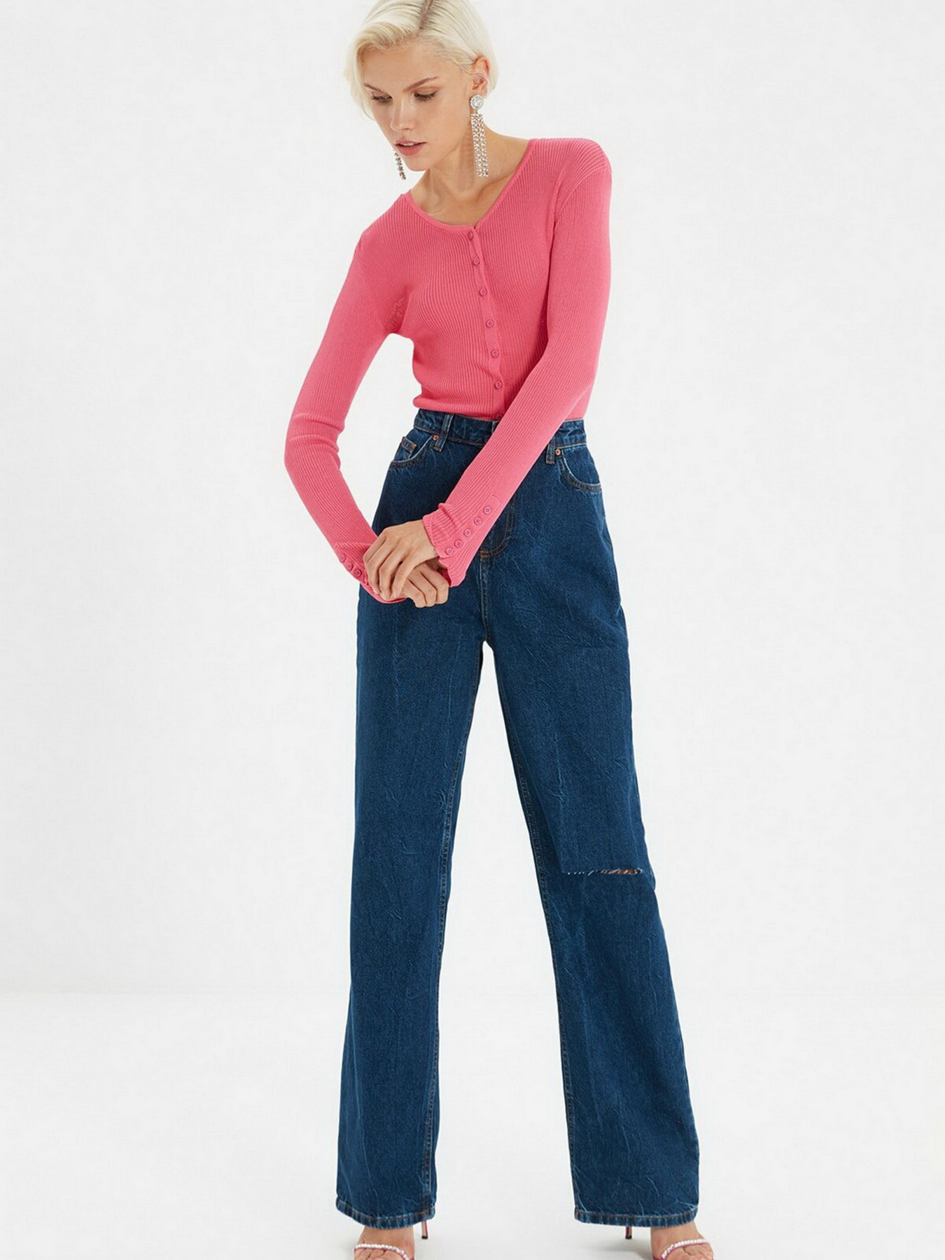 Широкі джинси Trendyol Wide Leg модель TWOAW22JE0434/Lacivert Фото