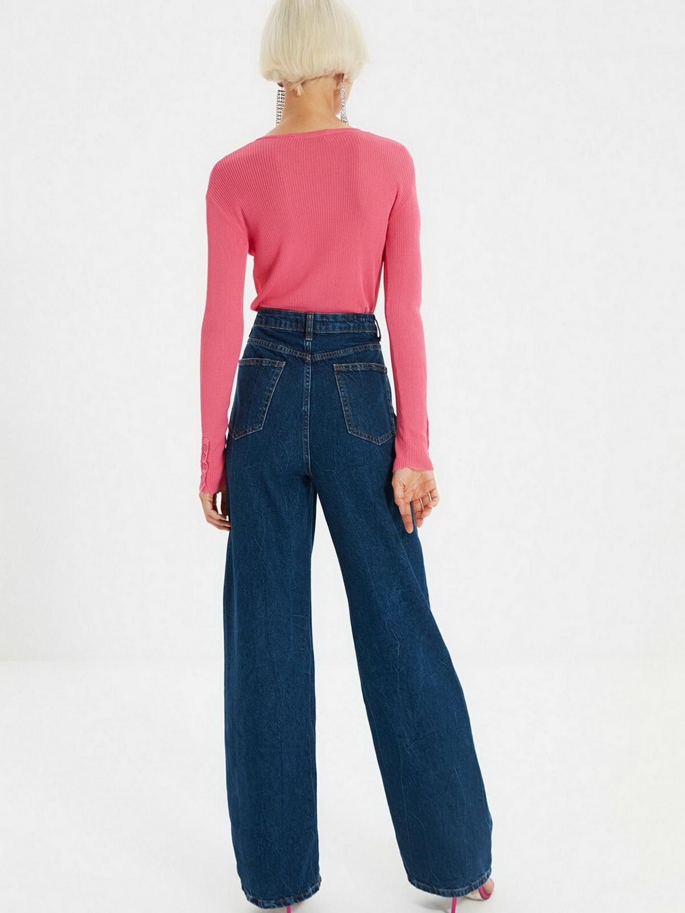 Широкі джинси Trendyol Wide Leg модель TWOAW22JE0434/Lacivert Фото