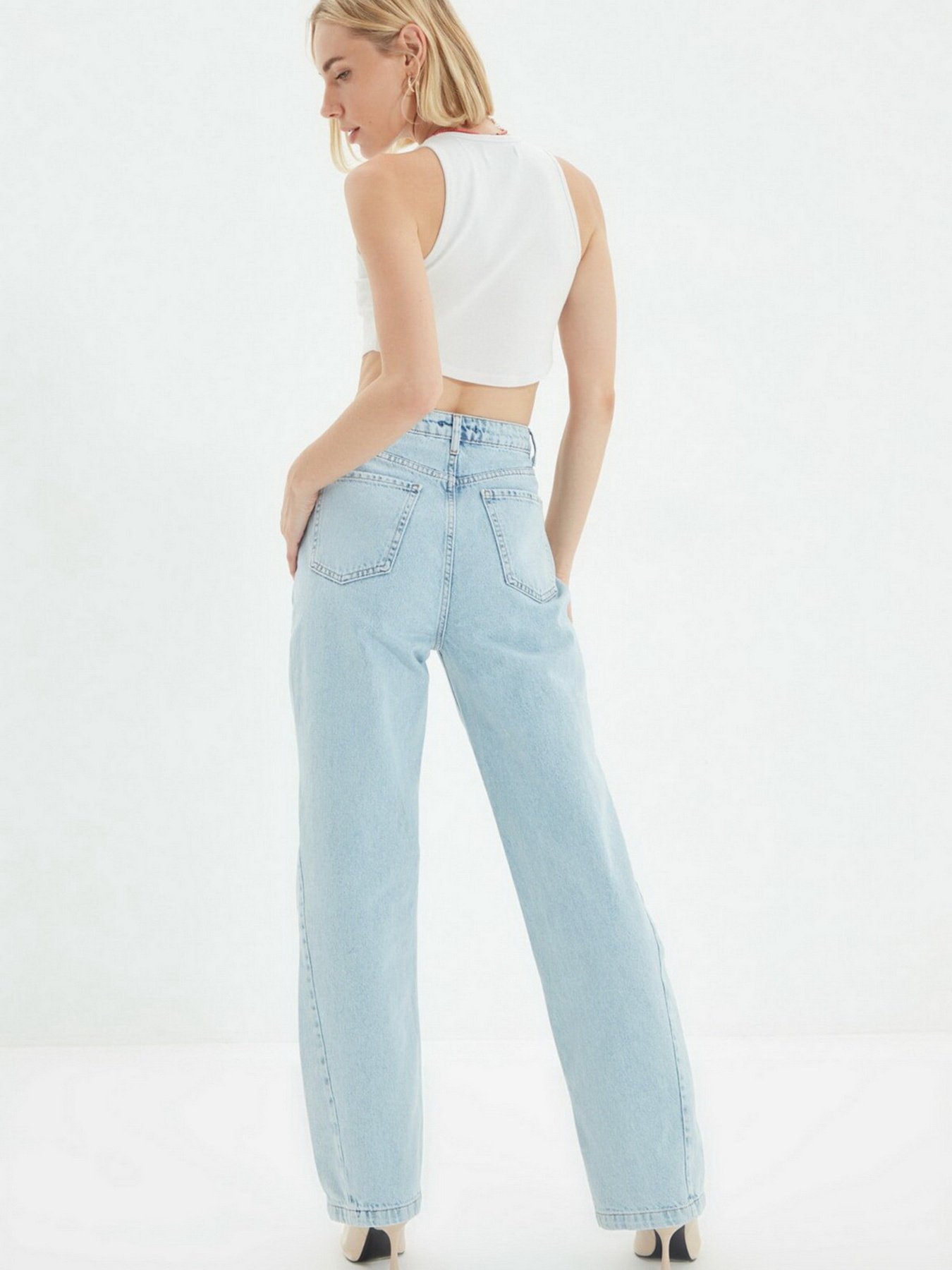 Широкие джинсы Trendyol Wide Leg модель TWOAW22JE0451/Mavi Фото