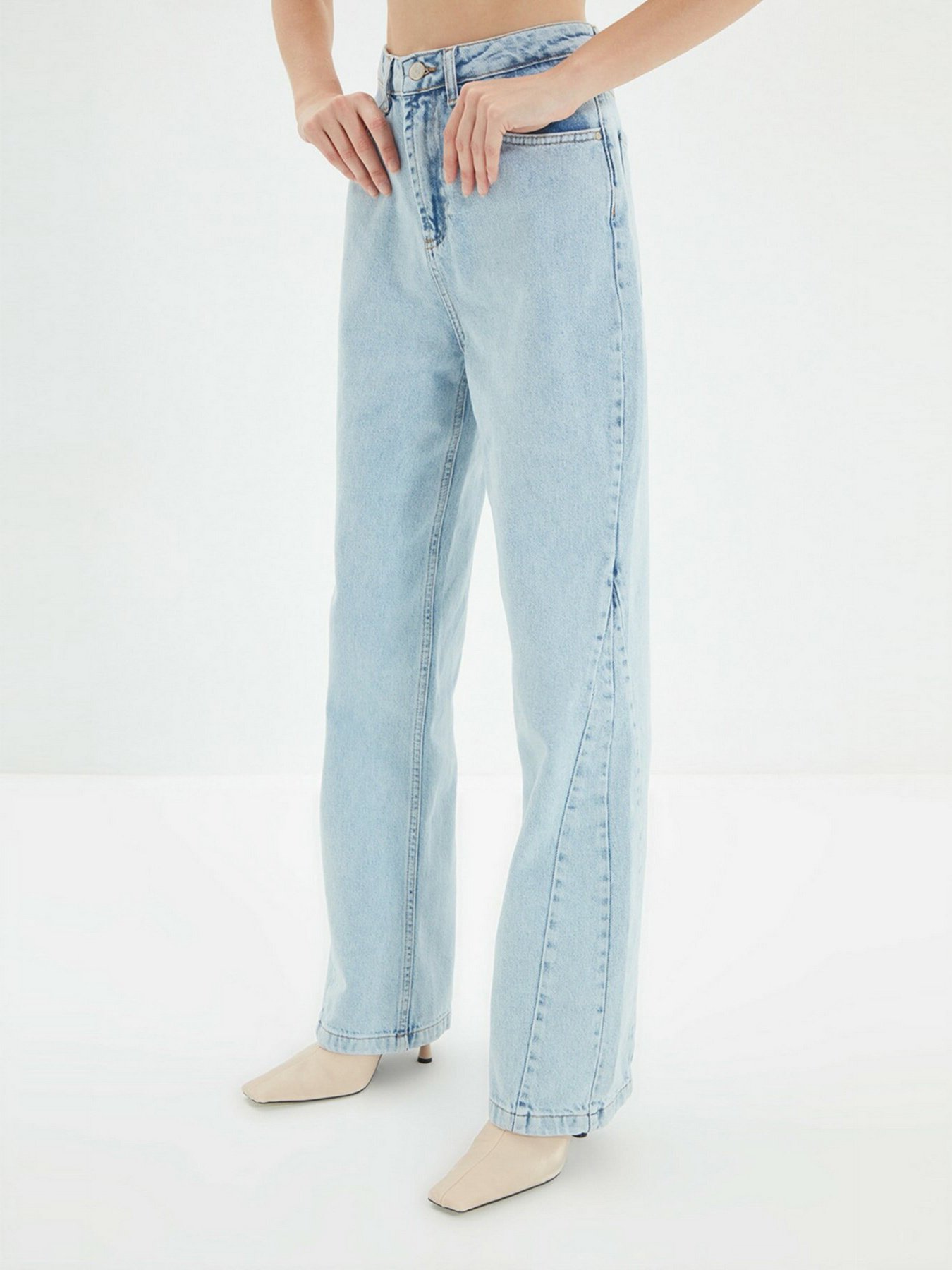 Широкі джинси Trendyol Wide Leg модель TWOAW22JE0451/Mavi Фото