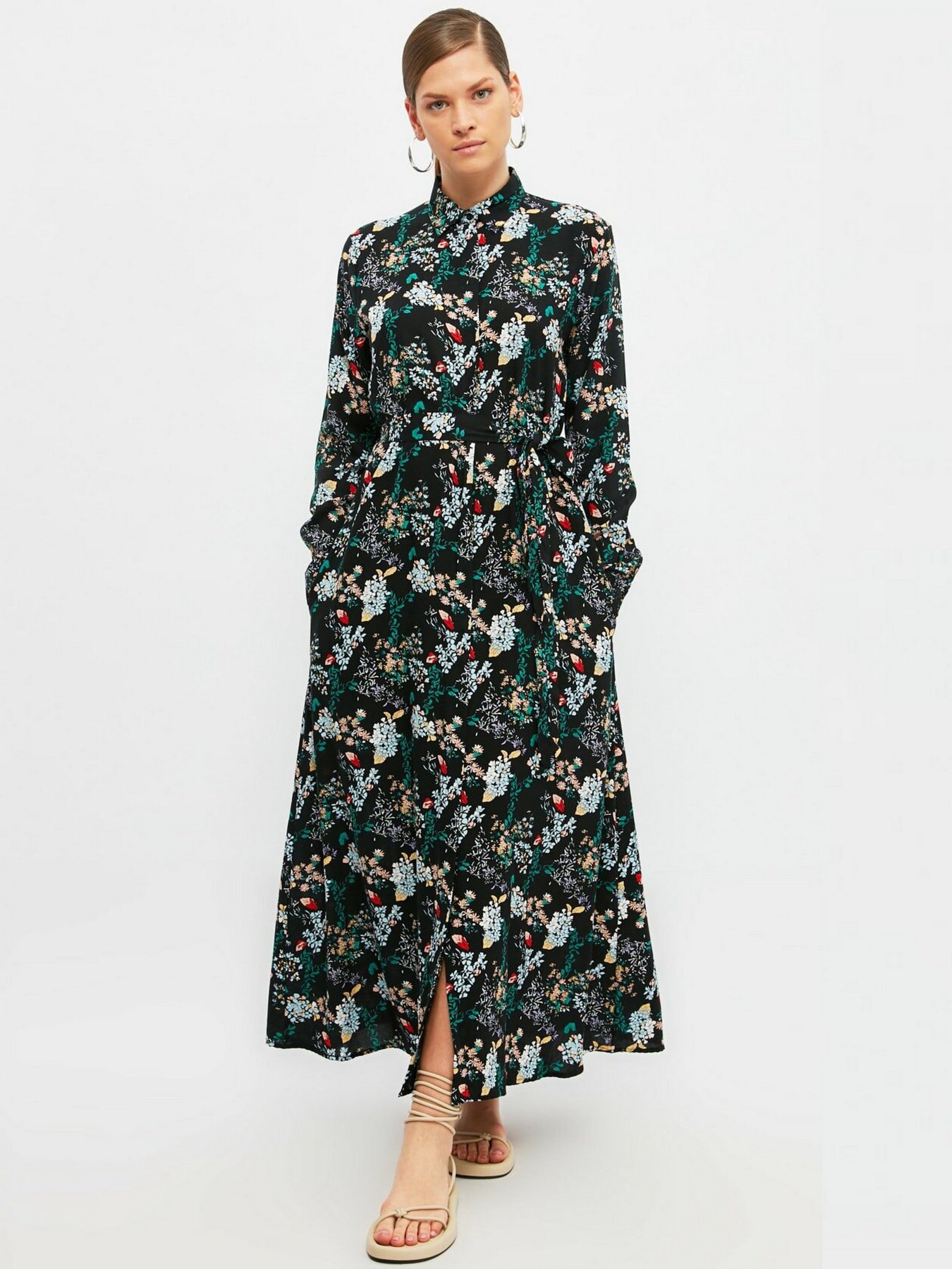 Платье макси Trendyol модель TCTSS21EL4269/Siyah Фото