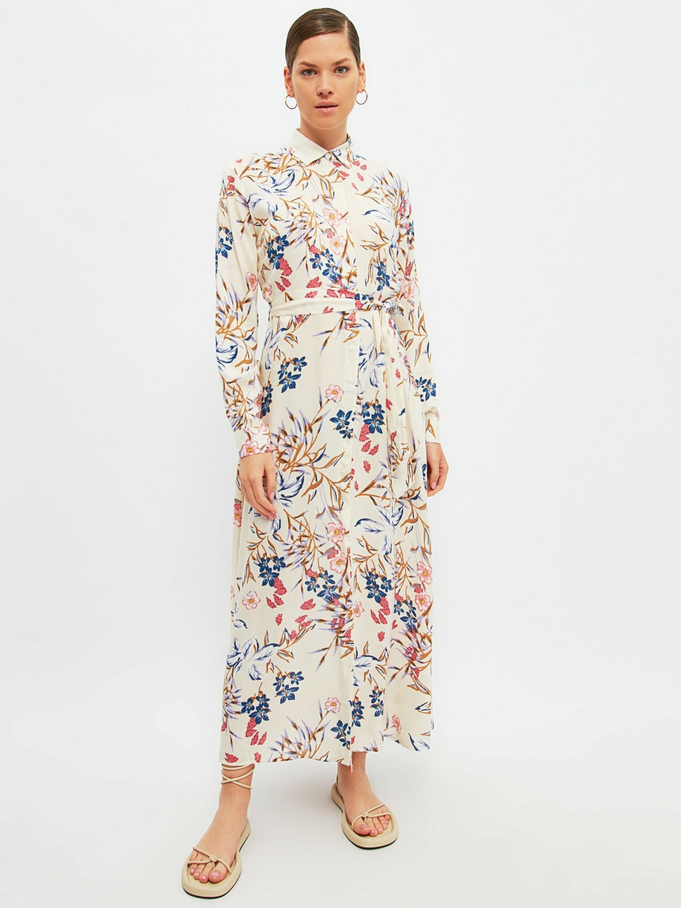 Платье макси Trendyol модель TCTSS21EL4270/Beyaz Фото