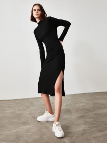 Платье миди Trendyol модель TWOAW21EL0135/Siyah Фото