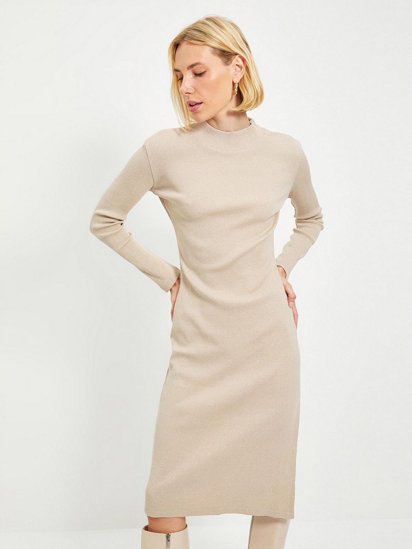 Платье миди Trendyol модель TWOAW21EL0135/Vizon Фото