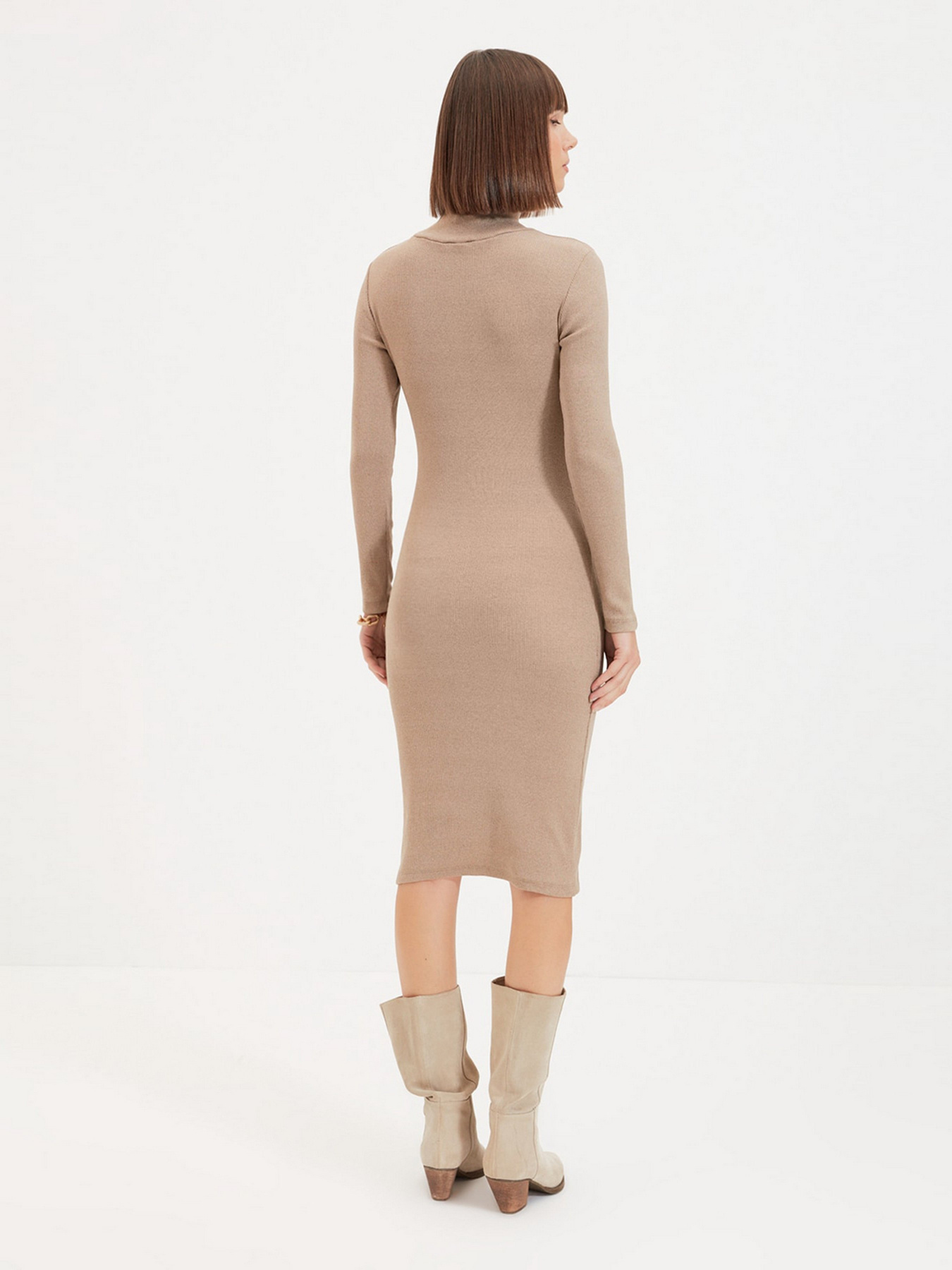 Платье миди Trendyol модель TWOAW22EL1271/Vizon Фото