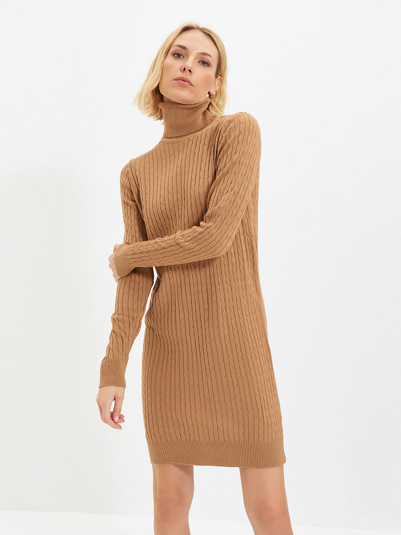 Сукня міні Trendyol модель TWOAW22EL0358/Camel Фото