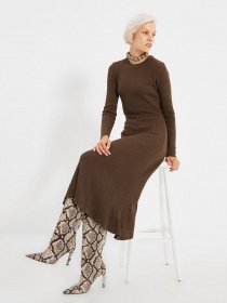 Сукня міді Trendyol модель TWOAW21EL0422/Kahverengi Фото