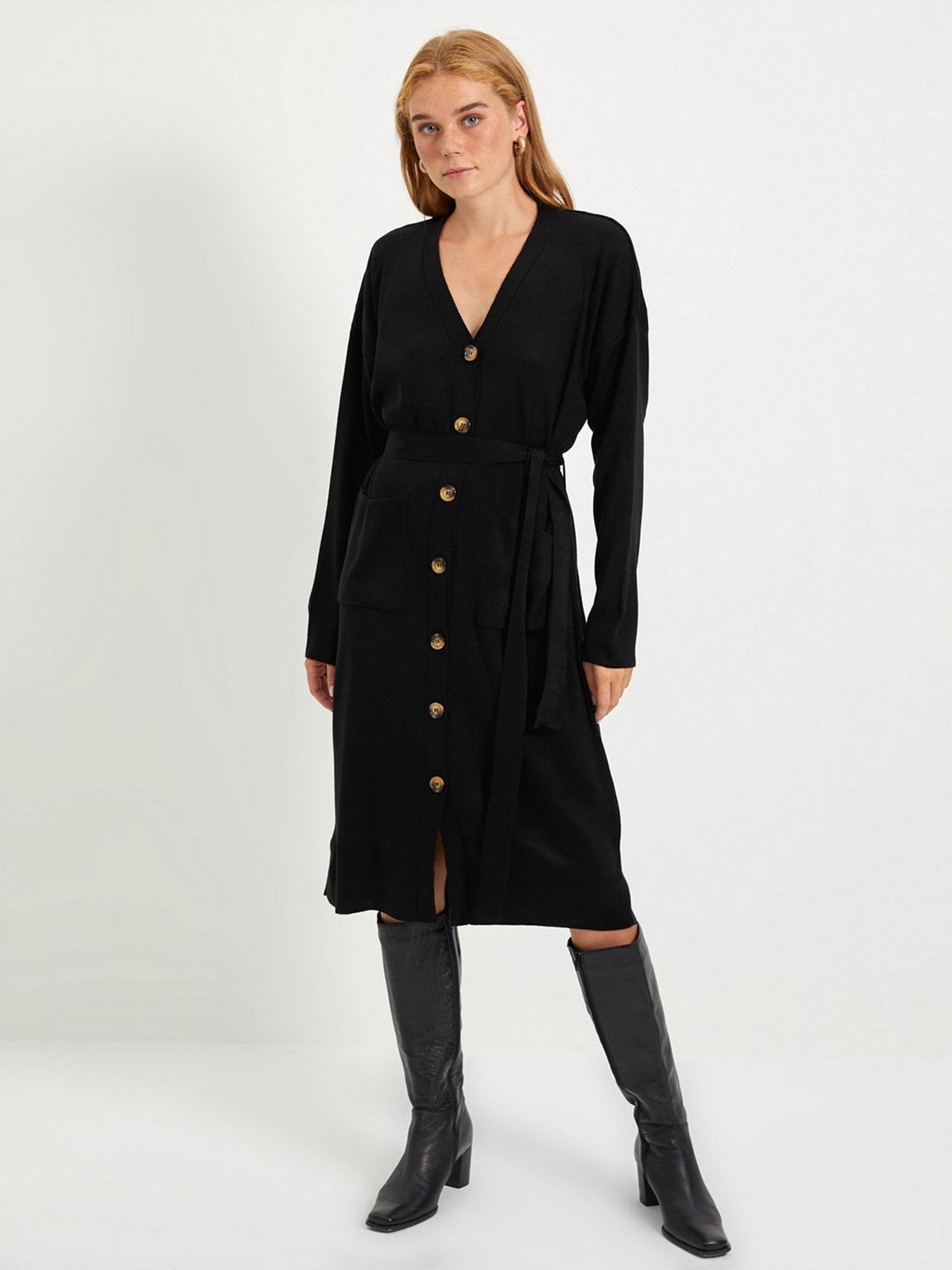 Платье миди Trendyol модель TWOAW22EL0034/Siyah Фото