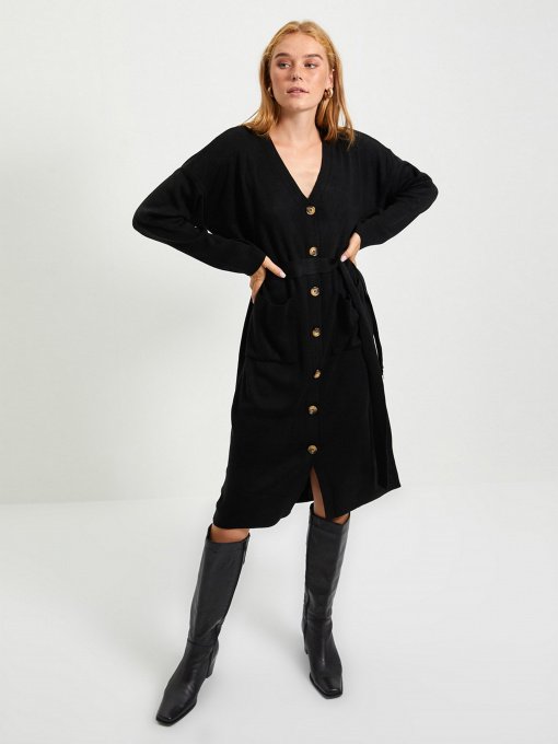 Платье миди Trendyol модель TWOAW22EL0034/Siyah Фото