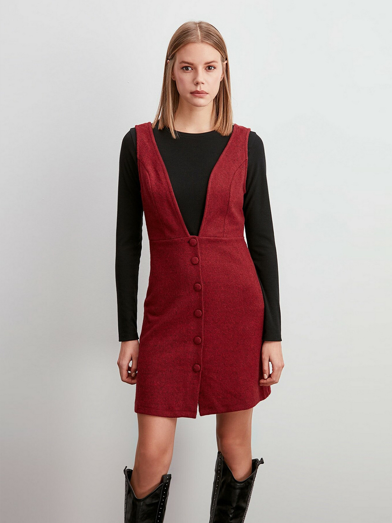 Сукня міні Trendyol модель TWOAW20EL2099/Bordo Сукня міні Trendyol модель TWOAW20EL2099/Bordo Фото