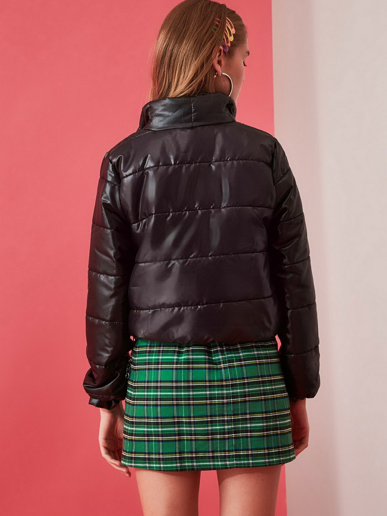 Шкіряна куртка Trendyol модель TWOAW20MO0088/Siyah Фото