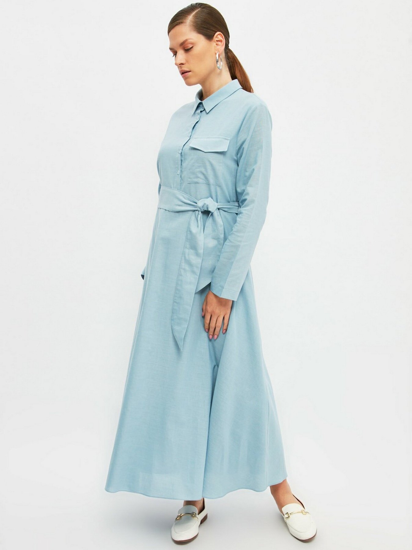 Платье макси Trendyol модель TCTSS21EL4100/Mavi Фото