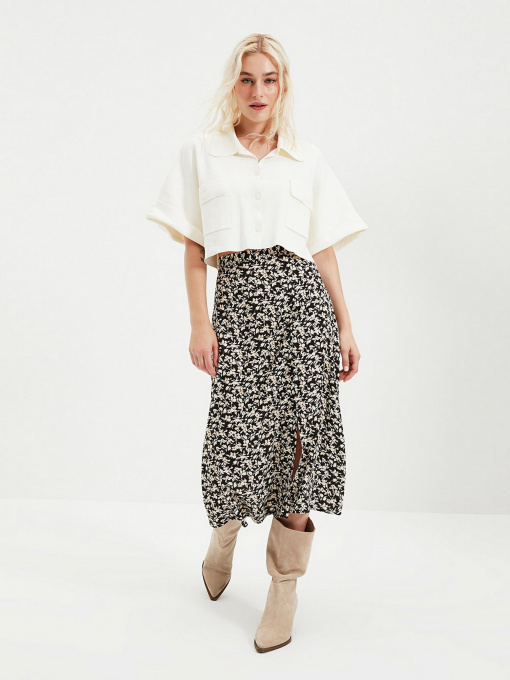 Спідниця міді Trendyol модель TWOSS20ET0230/Siyah Фото