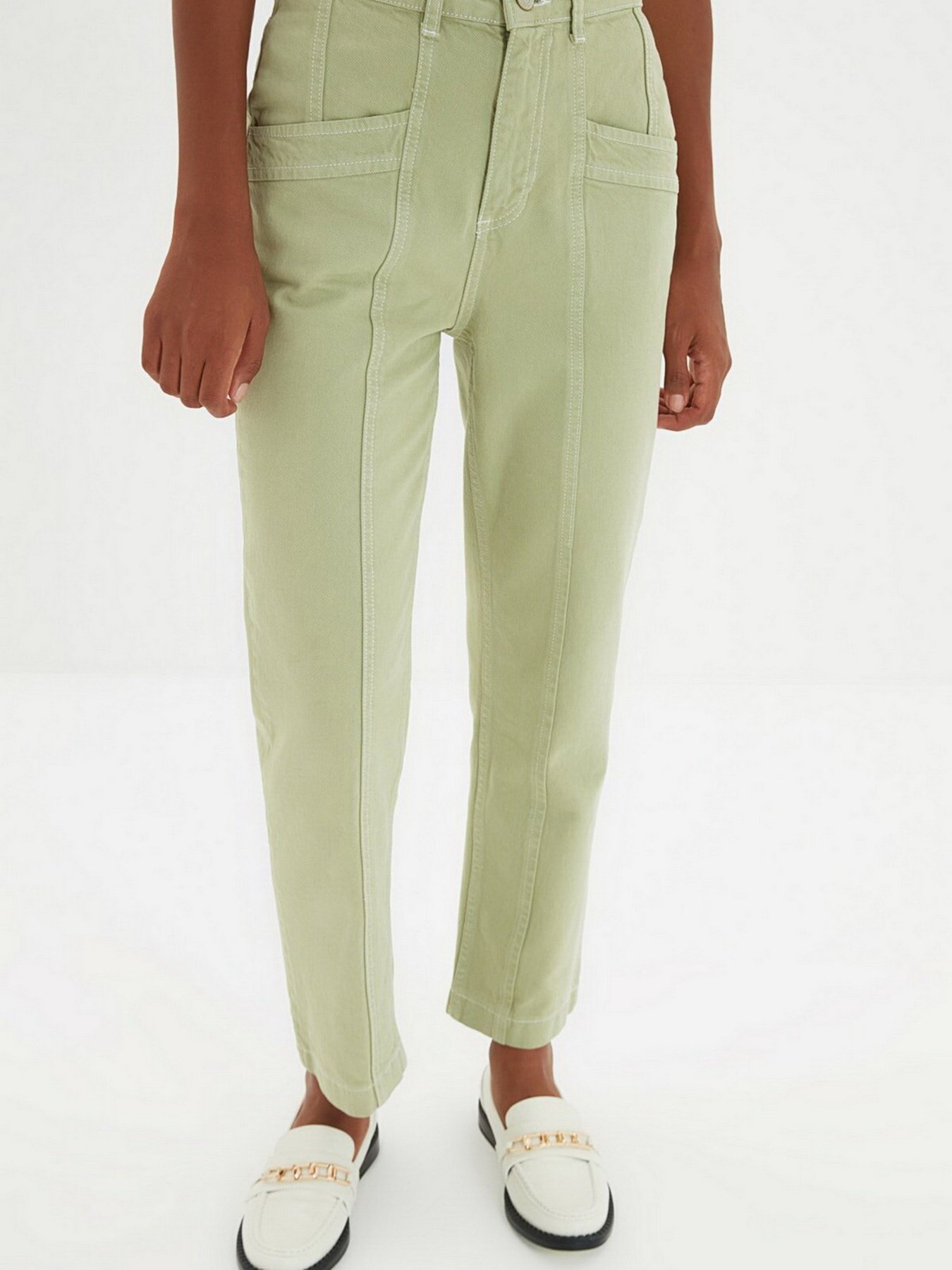 Джинсы мом Trendyol Mom модель TWOSS20JE0386/Haki Фото