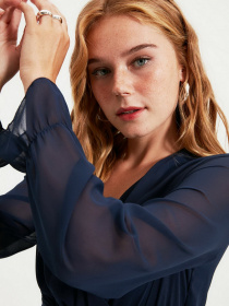 Платье мини Trendyol модель TWOAW20EL0789/Lacivert Платье мини Trendyol модель TWOAW20EL0789/Lacivert Фото