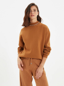 Світшот Trendyol модель TWOAW20SW0584/Acik Kahverengi Світшот Trendyol модель TWOAW20SW0584/Acik Kahverengi Фото