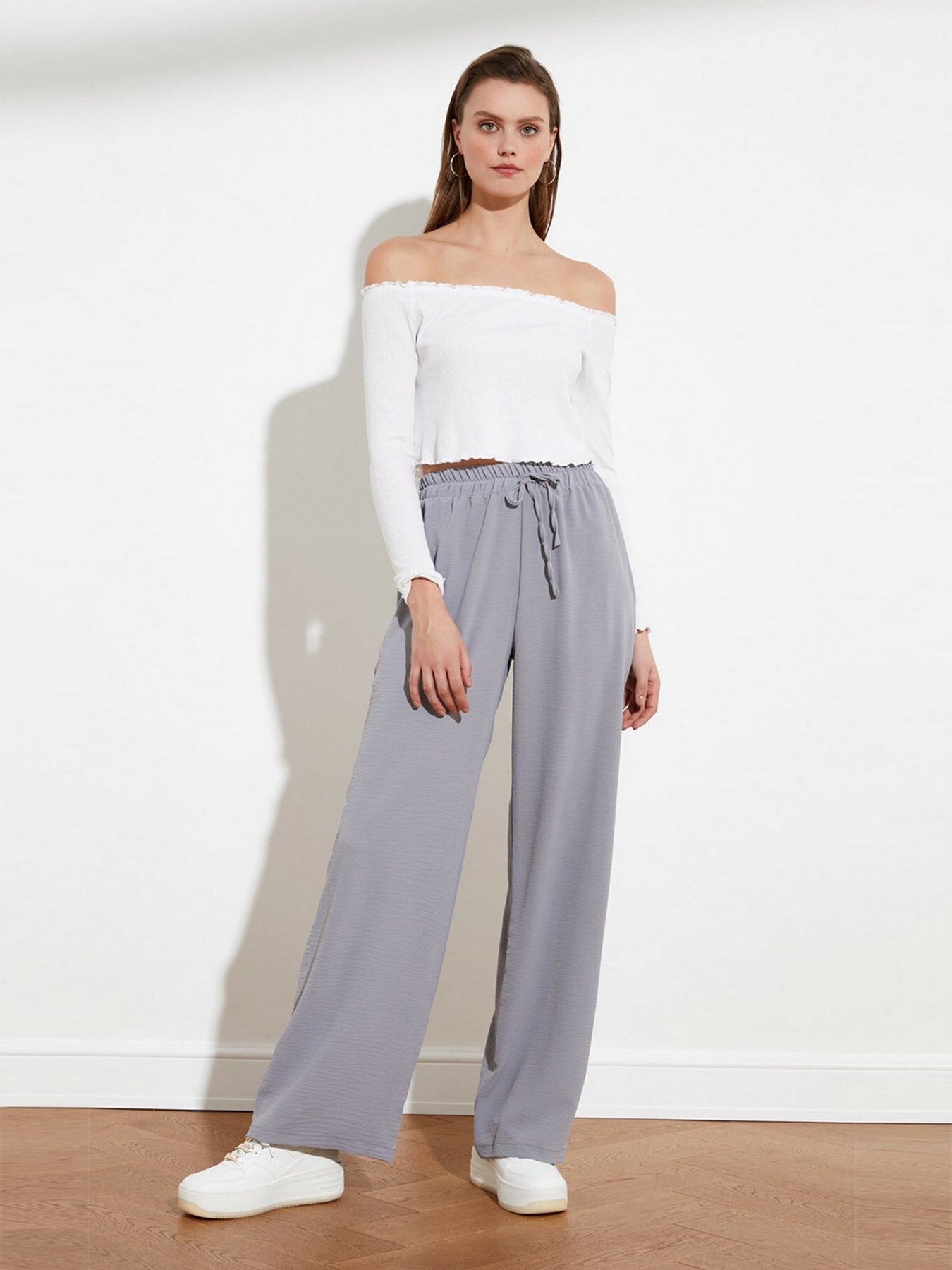 Брюки палаццо Trendyol модель TWOSS21PL0248/Gri Фото