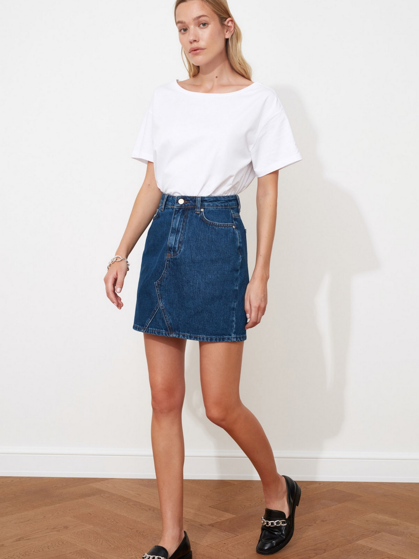 Джинсова спідниця Trendyol модель TWOSS20ET0151/Indigo Фото