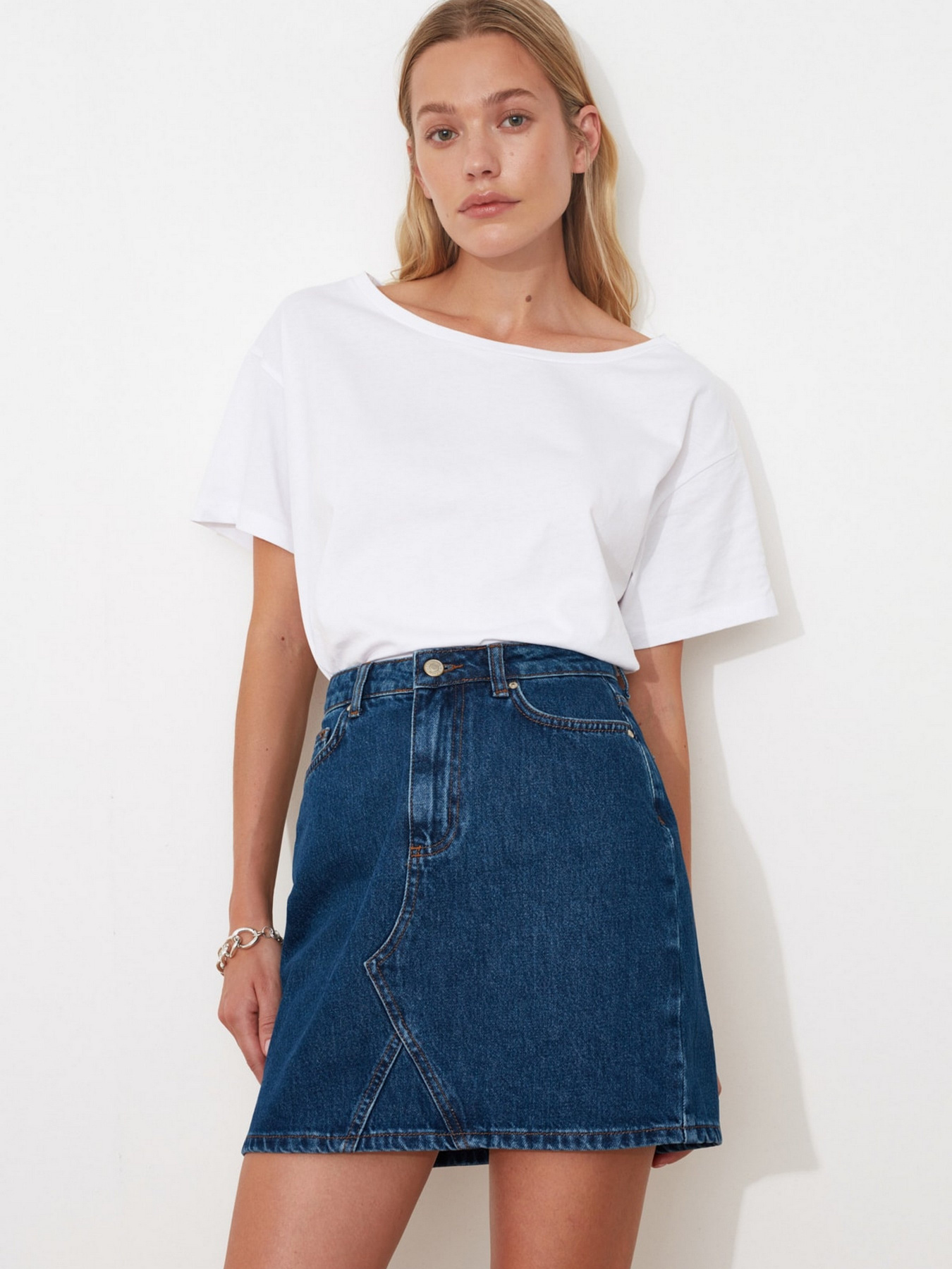 Джинсова спідниця Trendyol модель TWOSS20ET0151/Indigo Фото