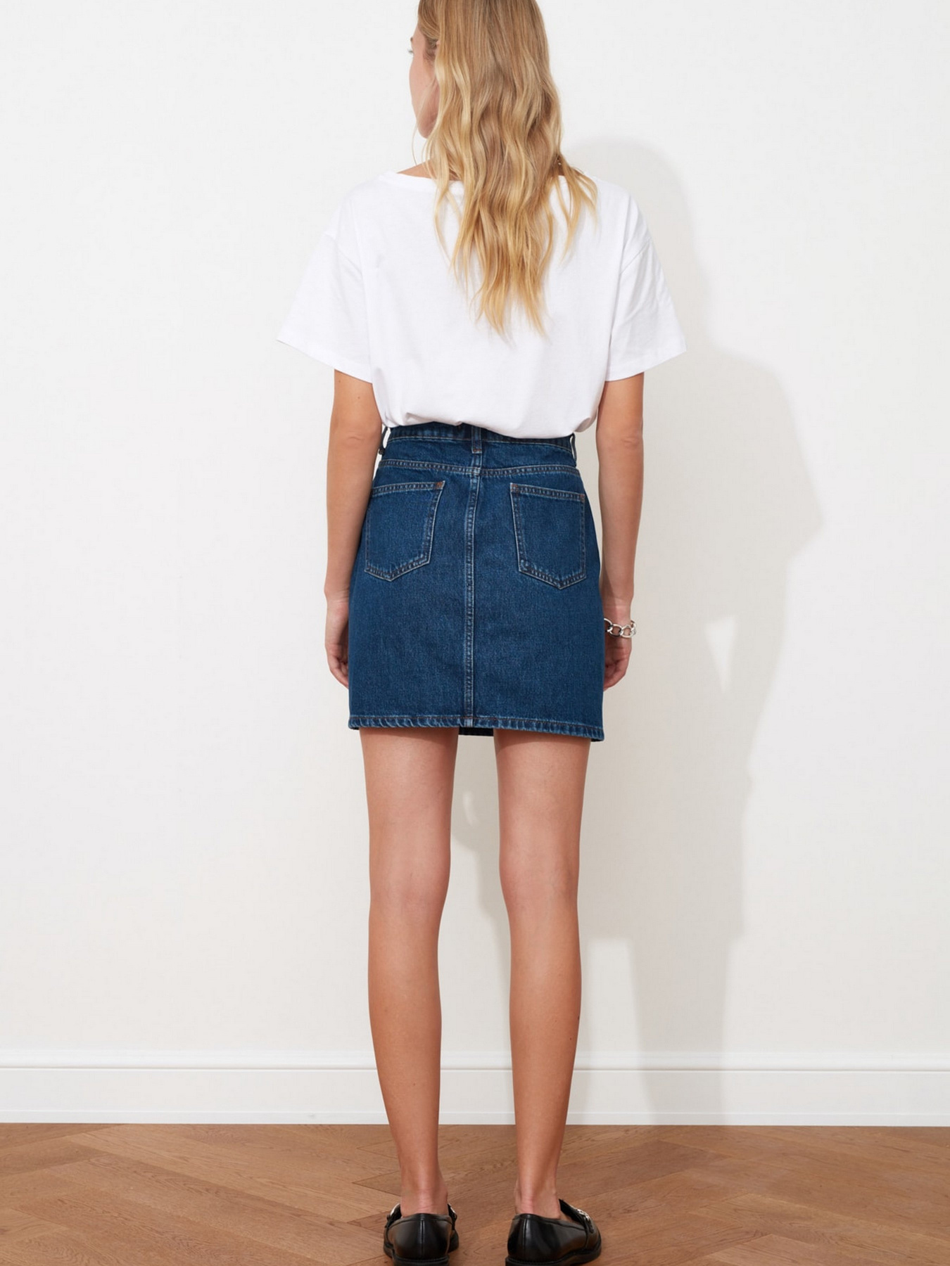 Джинсова спідниця Trendyol модель TWOSS20ET0151/Indigo Фото