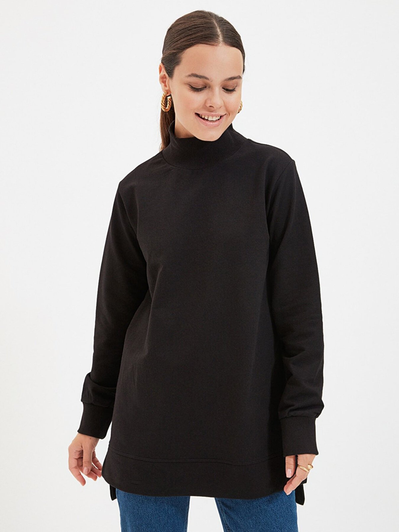 Світшот Trendyol модель TCTAW22TW0030/Siyah Фото