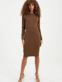 Платье миди Trendyol модель TWOAW22EL0557/Kahverengi Фото
