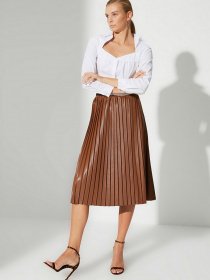 Спідниця міді Trendyol модель TWOAW22ET0075/Kahverengi Фото