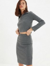 Юбка мини Trendyol модель TWOAW22ET0259/Antrasit Фото