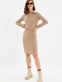 Спідниця міні Trendyol модель TWOAW22ET0259/Camel Фото