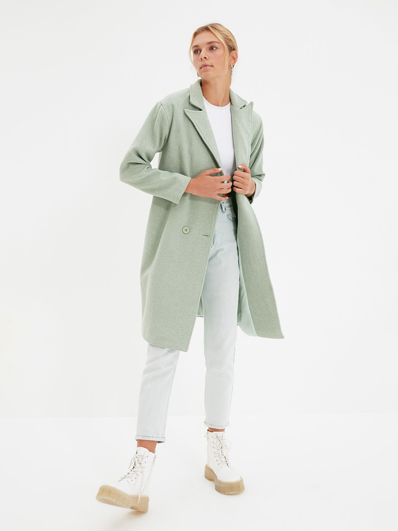 Пальто Trendyol модель TWOAW22KB0011/Mint Фото