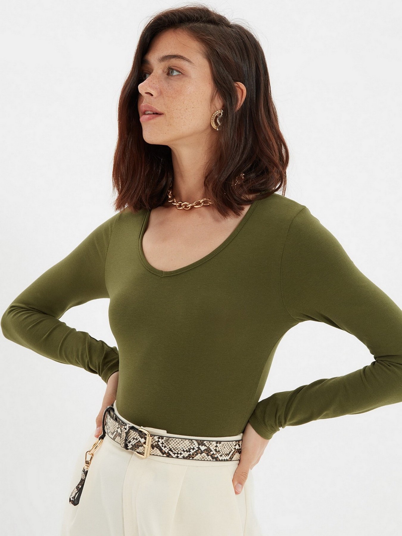 Боди Trendyol модель TWOAW21BD0046/Acik Haki Фото