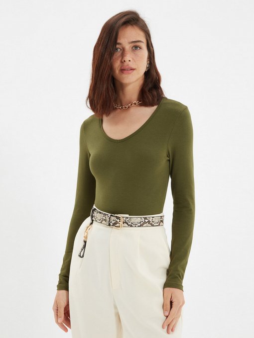 Боди Trendyol модель TWOAW21BD0046/Acik Haki Фото