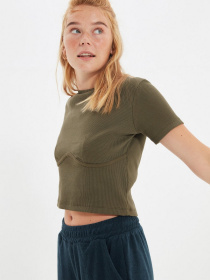 Футболка Trendyol модель TWOAW21BZ0638/Haki Фото