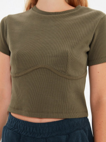 Футболка Trendyol модель TWOAW21BZ0638/Haki Фото