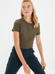 Футболка Trendyol модель TWOAW21BZ0638/Haki Фото