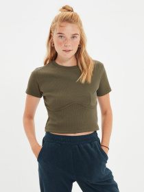 Футболка Trendyol модель TWOAW21BZ0638/Haki Фото