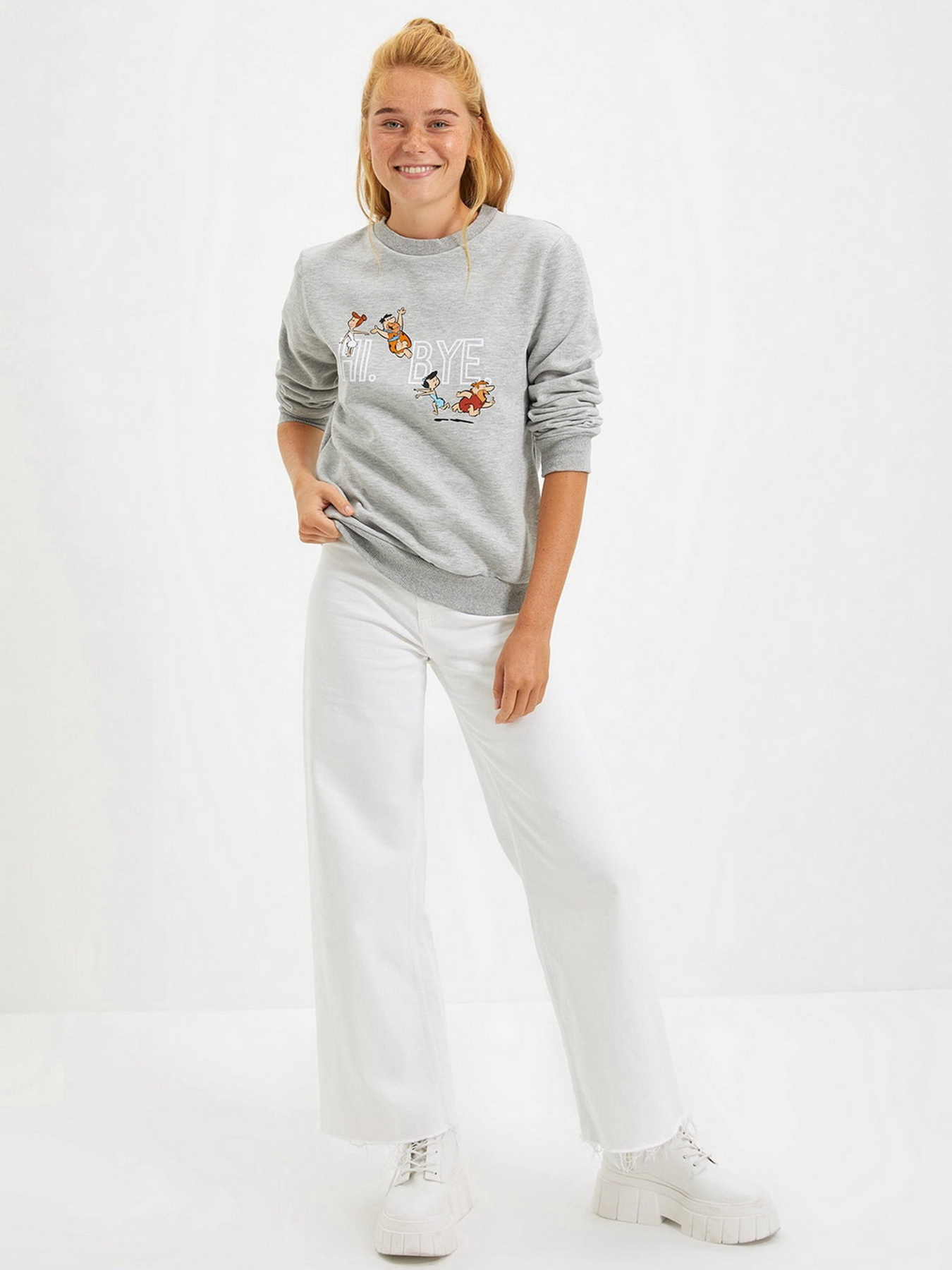 Свитшот Trendyol модель TWOAW21SW0216/Gri Свитшот Trendyol модель TWOAW21SW0216/Gri Фото