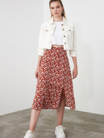 Спідниця міді Trendyol модель TWOSS20ET0230/Kiremit Фото