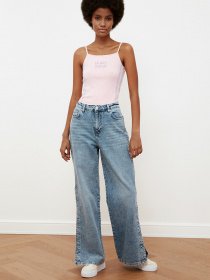 Джинси кльош Trendyol Wide Leg модель TWOSS21JE0332/Mavi Фото
