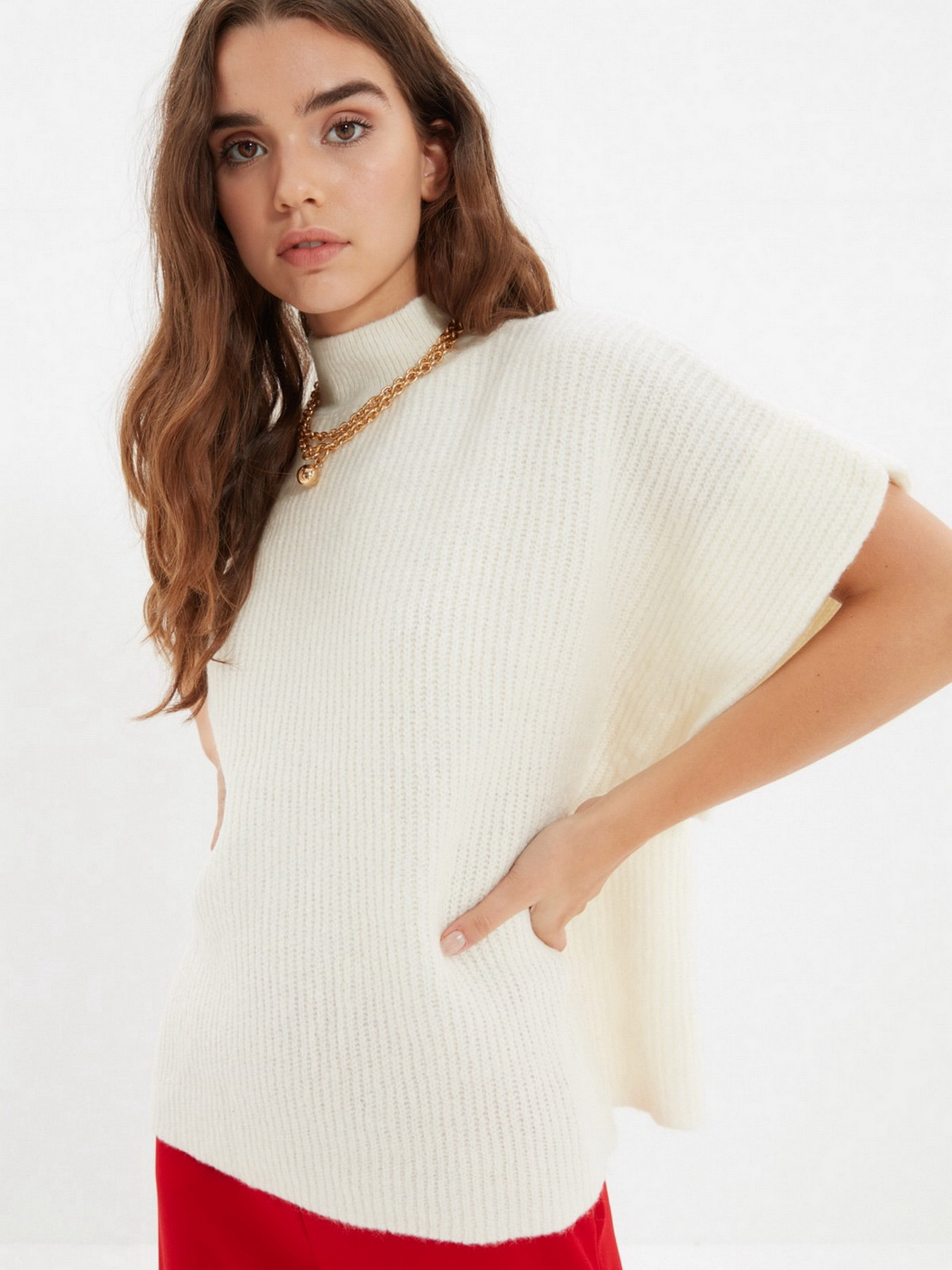 Жилет Trendyol модель TWOAW22BZ0006/Ekru Жилет Trendyol модель TWOAW22BZ0006/Ekru Фото