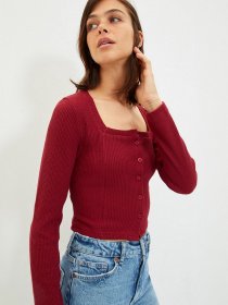 Кардиган Trendyol модель TWOAW22BZ0855/Bordo Кардиган Trendyol модель TWOAW22BZ0855/Bordo Фото