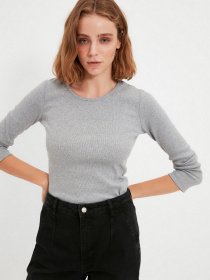 Лонгслів Trendyol модель TWOAW22BZ0936/Gri Фото