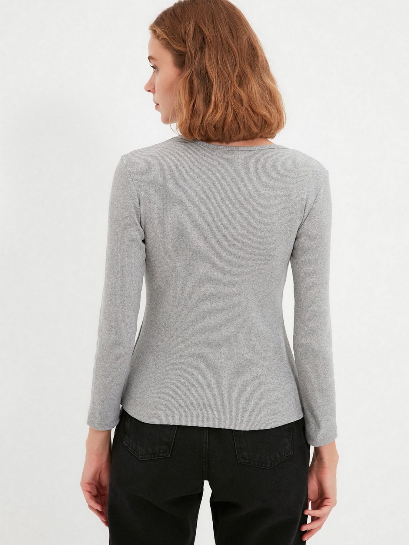 Лонгслів Trendyol модель TWOAW22BZ0936/Gri Фото