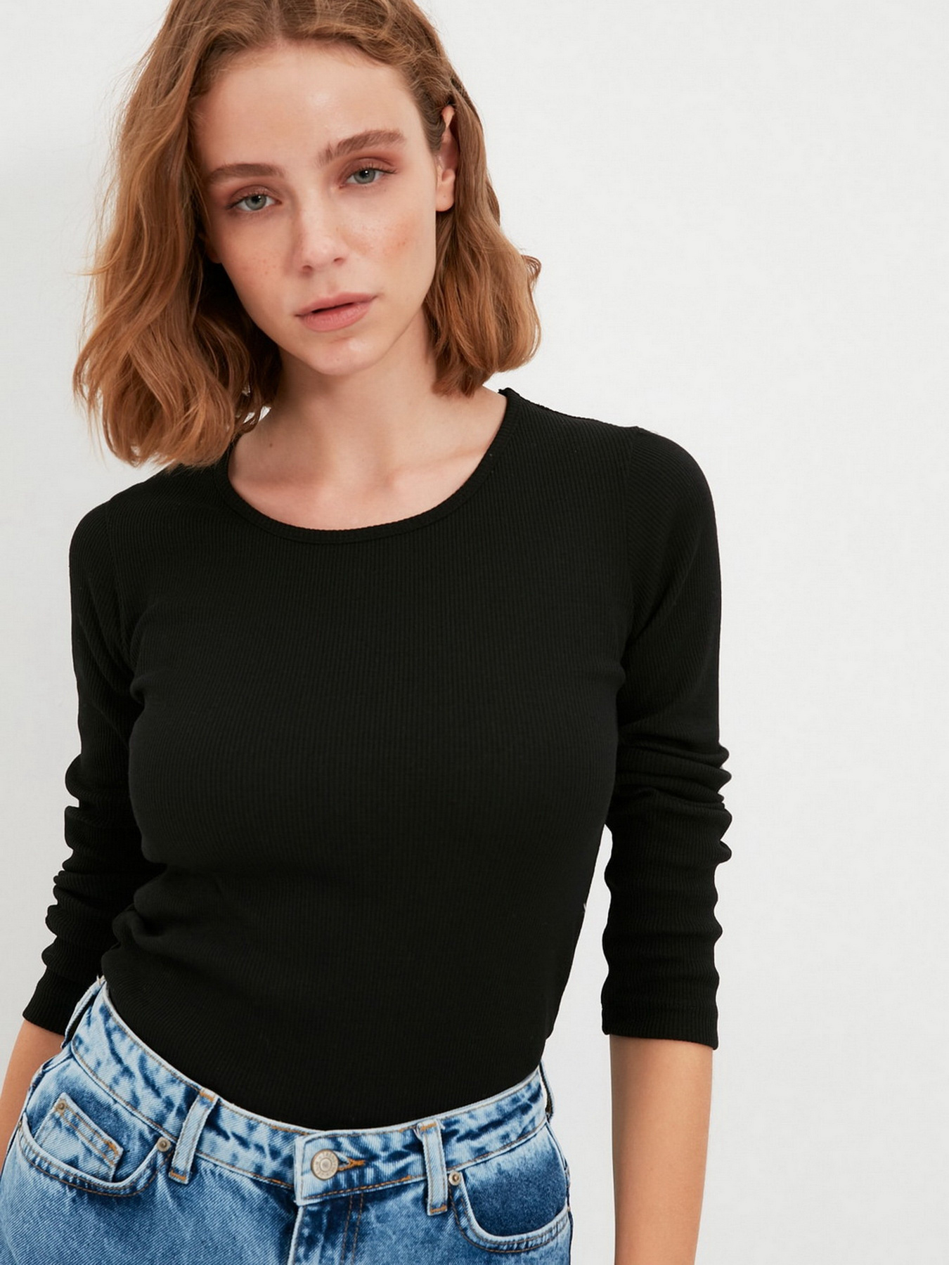 Лонгслив Trendyol модель TWOAW22BZ0936/Siyah Фото
